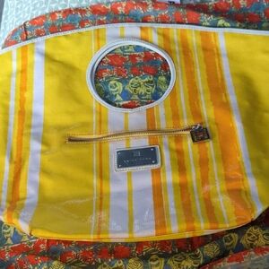 Trina Turk Yellow Striped Beach Tote Bag